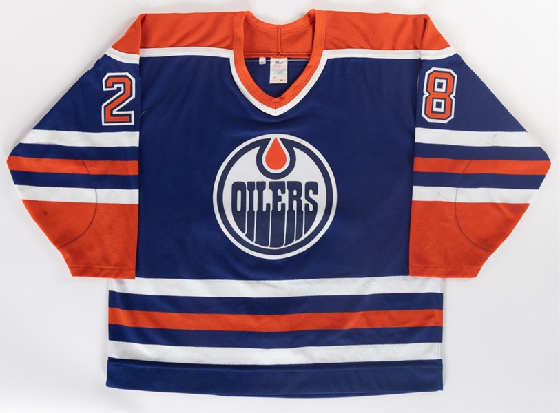 Roman Oksiutas 1993-94 Edmonton Oilers Game-Worn Jersey with LOA - Photo-Matched!