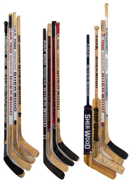 Montreal Canadiens 1992-93 Stanley Cup Champions Game-Used/Game-Issued Sticks (12) from Brian Skrudlands Personal Collection with LOA