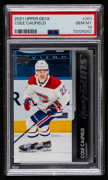 2021-22 Upper Deck Young Guns Hockey Card #201 Cole Caufield Rookie - Graded PSA GEM MT 10