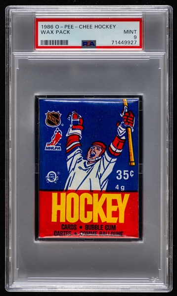 1986-87 O-Pee-Chee Hockey Wax Pack - Graded PSA MINT 9 - Patrick Roy Rookie Card Year