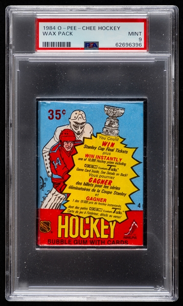 1984-85 O-Pee-Chee Hockey Wax Pack - Graded PSA MINT 9 - Steve Yzerman Rookie Card Year