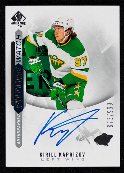 2020-21 Upper Deck SP Authentic Future Watch Autographed Hockey Card #198 Kirill Kaprizov Rookie (873/999) 