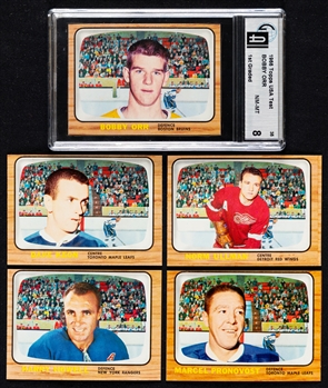 1966-67 Topps USA Test Hockey Card Starter Set (33/66) Including #35 HOFer Bobby Orr Rookie (Trimmed)