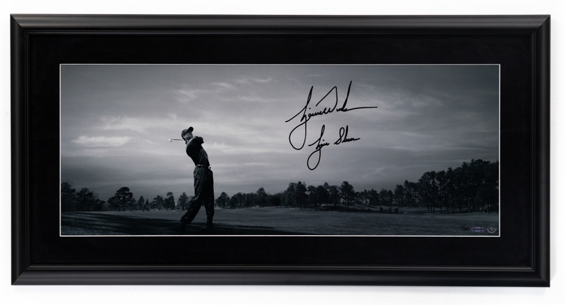 Tiger Wood Signed "Tiger Slam" Framed Limited-Edition Print #11/25 with UD COA (18 1/2" x 36 1/2")