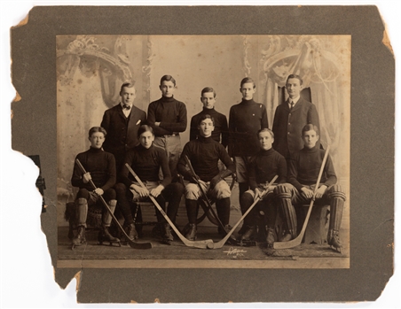 1904-05 and 1905-06 Boys High School Brooklyn NY Hockey Team Cabinet Photos (13" x 17")