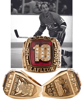 Spectacular Guy Lafleur Montreal Canadiens 10K Gold and Diamond Limited-Edition Career Tribute Ring with His Signed LOA