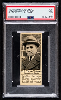 1925 Dominion Chocolate "Athletic Stars" Card #95 HOFer Newsy Lalonde (with Tab) - Graded PSA 3