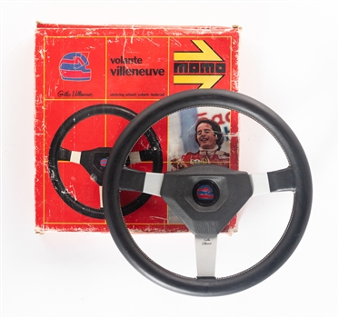 Vintage 1980 Gilles Villeneuve Momo Steering Wheel in Original Box