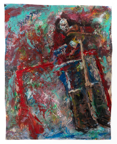 Ken Dryden Montreal Canadiens “The Lonesome Keeper” Original Painting on Canvas by Renowned Artist Murray Henderson with LOA (21” x 27”) 