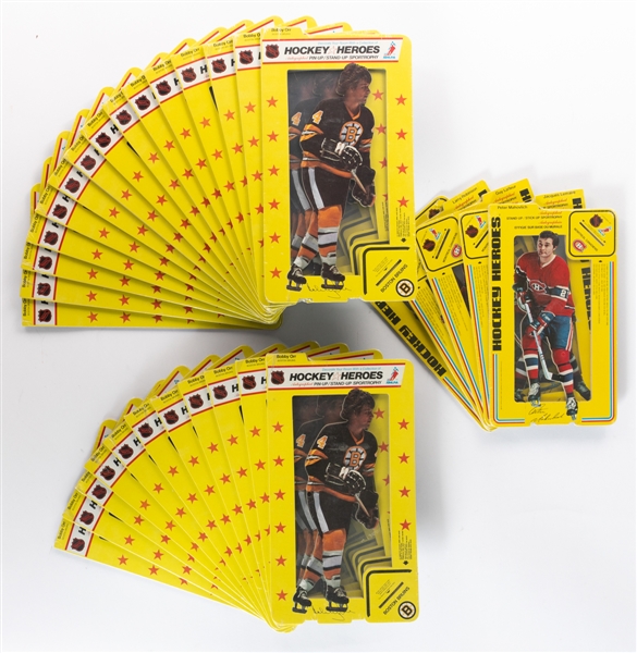 Bobby Orr Boston Bruins 1975-76 Hockey Heroes Sealed Sporttrophies (26) Plus Montreal Canadiens (5) including Guy Lafleur 