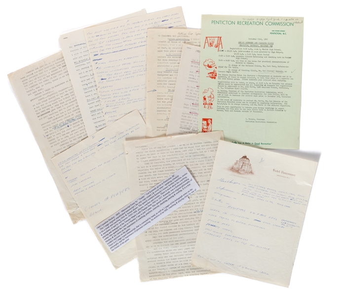 Deceased HOFer Ted Kennedys Toronto Maple Leafs Original 1960 5-Page Essay Manuscript 