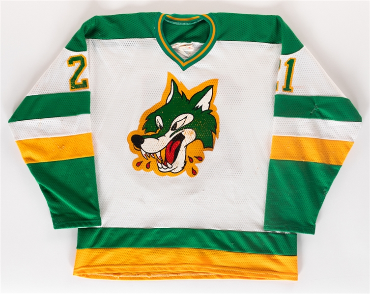 Paul DiPietros 1986-87 OHL Sudbury Wolves Game-Worn Jersey From His Personal Collection with His Signed LOA