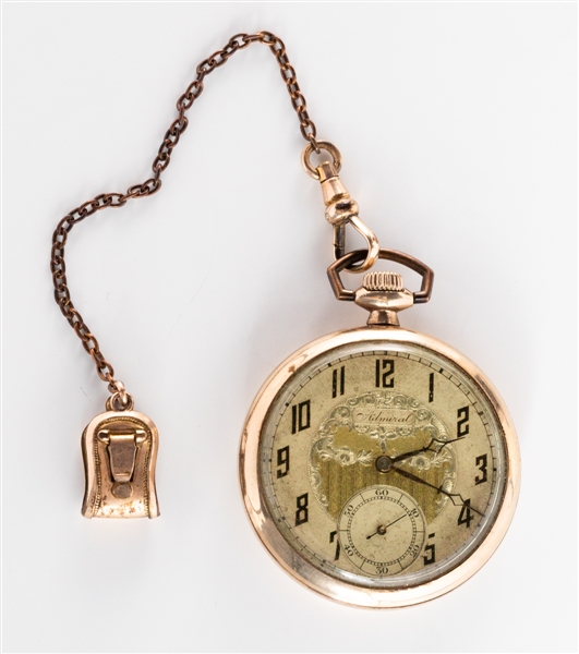 1955-56 Montreal Canadiens Stanley Cup Champions Admiral Pocket Watch Presented to Toe Blake by His Wife 
