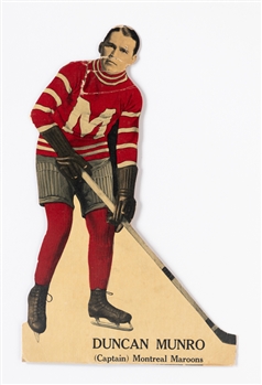Utterly Rare 1920s Dunc Munro Montreal Maroons Advertising Standee (12 1/2") 