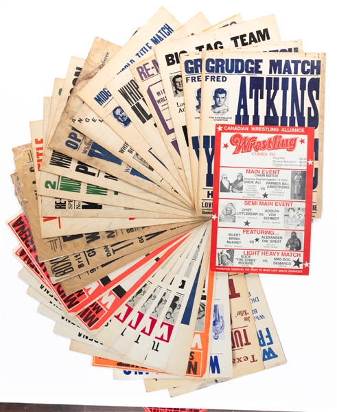 Vintage Wrestling & Boxing Broadside Collection of 24