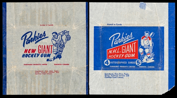 1953-54 and 1954-55 Parkhurst Hockey Wrappers (2)