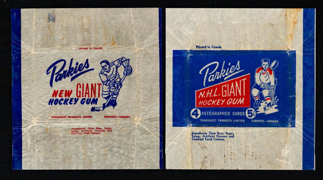 1953-54 and 1954-55 Parkhurst Hockey Wrappers (2)