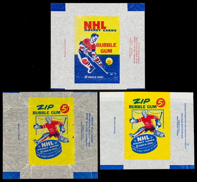 1960-61 and 1961-62 Parkhurst Hockey Wrappers (3) 