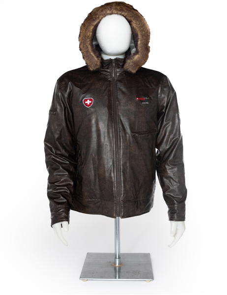 Paul DiPietros 2006 Torino Winter Olympics Swiss National Team Leather Jacket with His Signed LOA