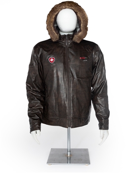 Paul DiPietros 2006 Torino Winter Olympics Swiss National Team Leather Jacket with His Signed LOA