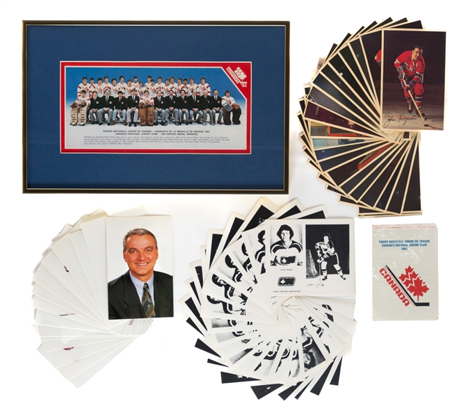 1970s to 1990s Hockey Postcard Sets (4) Inc. 1972-73 WHA Ottawa Nationals and 1983 Team Canada Junior with Mario Lemieux and Steve Yzerman