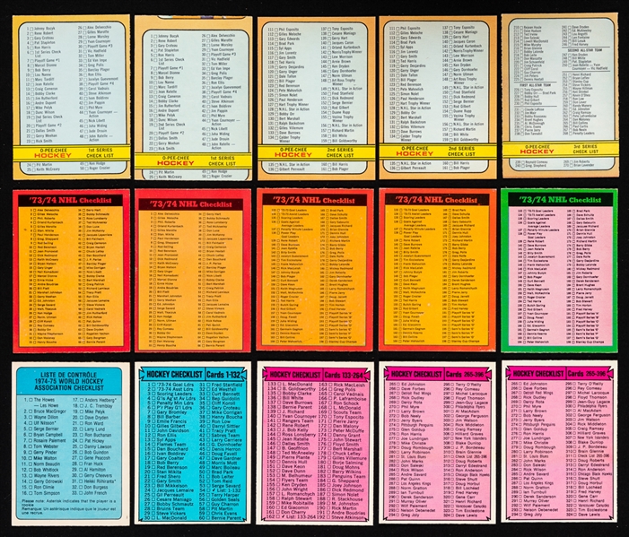1968-69 to 1987-88 O-Pee-Chee Hockey Checklists (90+)