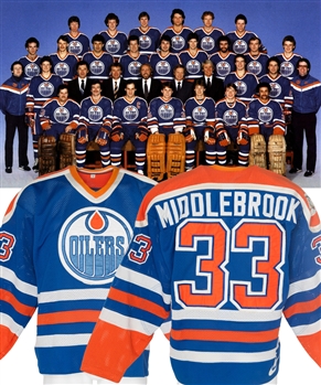 Lindsay Middlebrooks 1982-83 Edmonton Oilers Game-Worn Jersey - Universiade Patch! - First Year Nike Jersey!