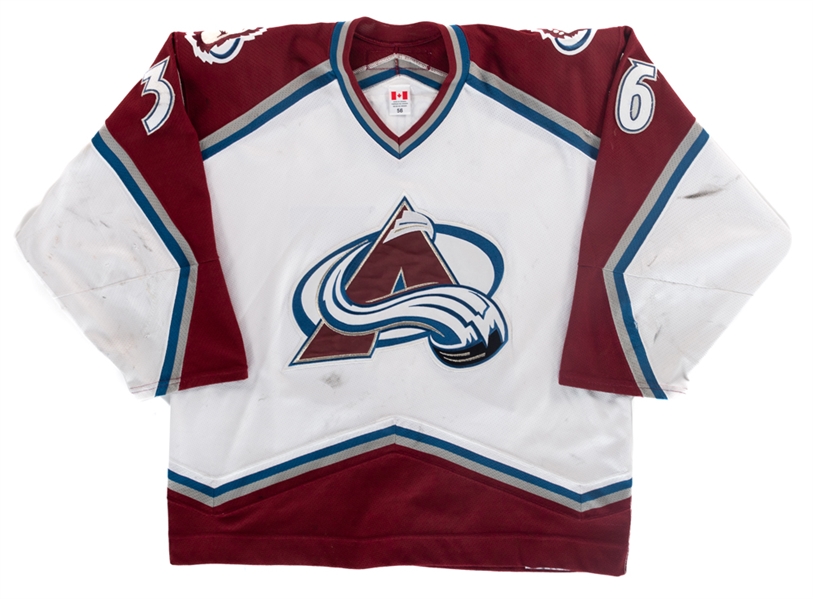 Steve Moores 2003-04 Colorado Avalanche Game-Worn Pre-Season and Regular Season Jersey with Team LOA