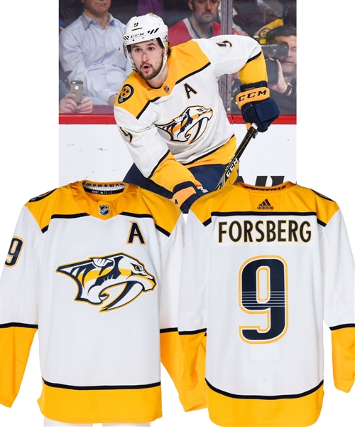 Filip Forsbergs 2017-18 Nashville Predators Game-Worn Alternate Captains Jersey with LOA