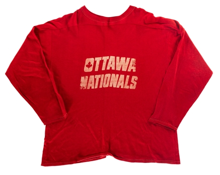 Steve Warrs 1972-73 WHA Ottawa Nationals Inaugural Season Practice Jersey