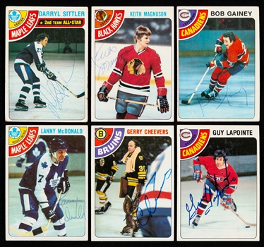 1978-79 and 1979-80 Topps Hockey Signed Hockey Cards (131) Including Mike Bossy, Guy Lafleur, Gilbert Perreault, Darryl Sittler and Numerous HOFers