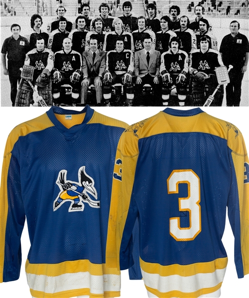 Al McLeods 1974-75 WHA Phoenix Roadrunners Inaugural Season Game-Worn Jersey - Team Repairs!