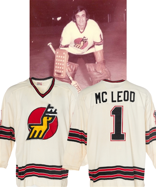 Jim McLeods and Gerry Desjardins 1974-75 WHA Michigan Stags Game-Worn Jersey - First and Only Season for Team in WHA!