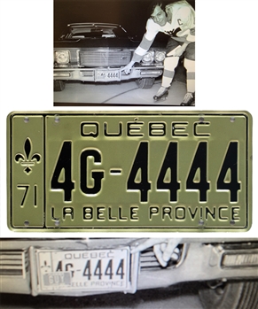 Guy Lafleur Quebec Remparts Memorabilia Collection of 6 including Signed 1971 License Plate