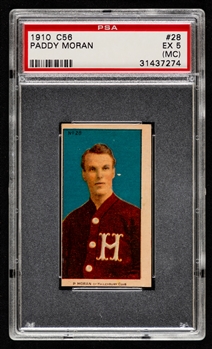 1910-11 Imperial Tobacco C56 Hockey Card #28 HOFer Paddy Moran Rookie - Graded PSA 5 (MC)