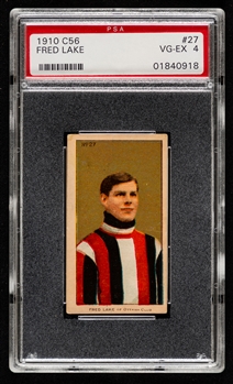 1910-11 Imperial Tobacco C56 Hockey Card #27 HOFer Fred Lake Rookie - Graded PSA 4