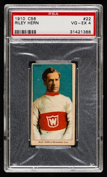 1910-11 Imperial Tobacco C56 Hockey Card #22 HOFer Riley Hern Rookie - Graded PSA 4