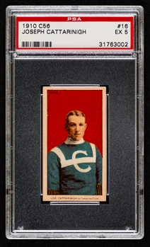 1910-11 Imperial Tobacco C56 Hockey Card #16 HOFer Joseph Cattarinich Rookie - Graded PSA 5