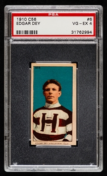 1910-11 Imperial Tobacco C56 Hockey Card #6 Edgar Dey Rookie - Graded PSA 4
