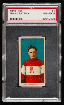 1910-11 Imperial Tobacco C56 Hockey Card #1 HOFer Frank Patrick Rookie - Graded PSA 4
