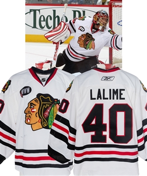 Patrick Lalimes 2007-08 Chicago Black Hawks Game-Worn Jersey with Team LOA - "WWW" Patch! 