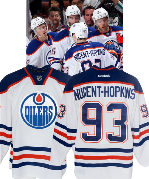 Ryan Nugent-Hopkins 2014-15 Edmonton Oilers Game-Worn Jersey with LOA - Photo-Matched!