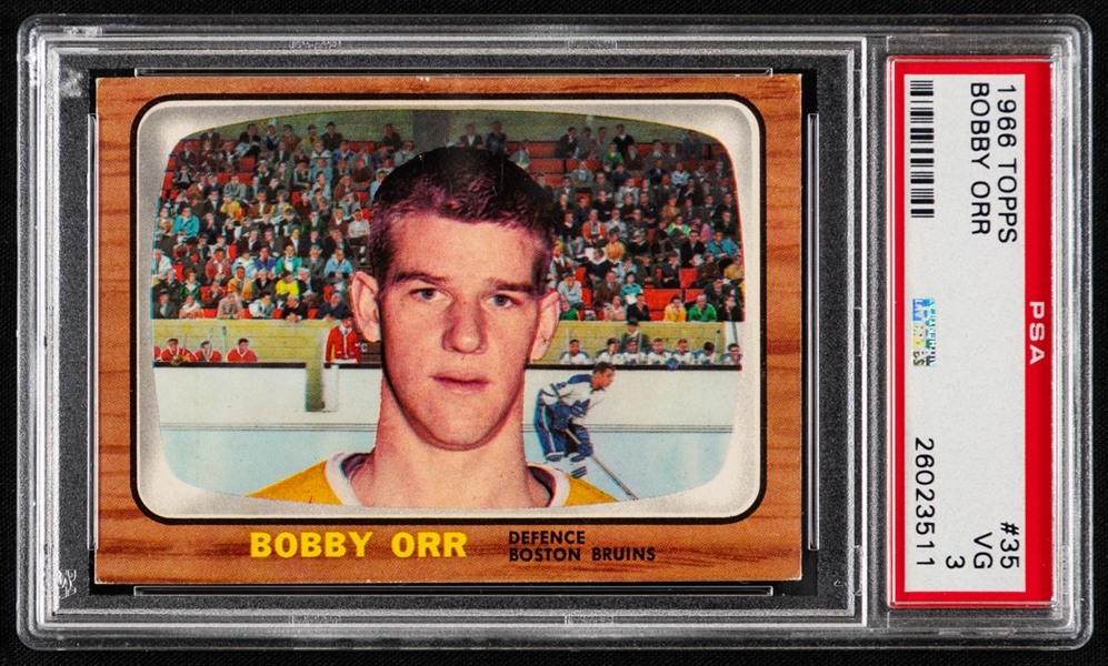 1966-67 Topps Hockey Card #35 HOFer Bobby Orr Rookie - Graded PSA 3