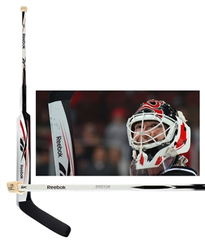 Martin Brodeurs 2008-09 New Jersey Devils Reebok 6K Game-Used Stick - Photo-Matched to Brodeurs 101st Career Shutout on March 20th, 2009 vs Minnesota!