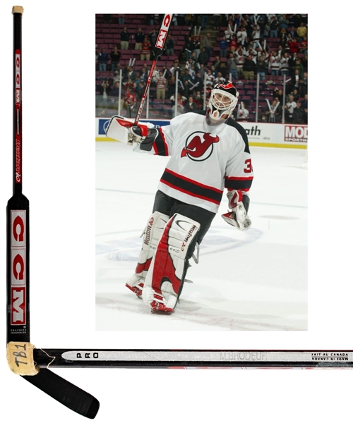 Martin Brodeurs 2002-03 New Jersey Devils Game-Used 2003 Stanley Cup Playoffs CCM Heaton 10 Stick - Stanley Cup Championship Season! - Photo-Matched to Round 2 Vs Tampa Bay!