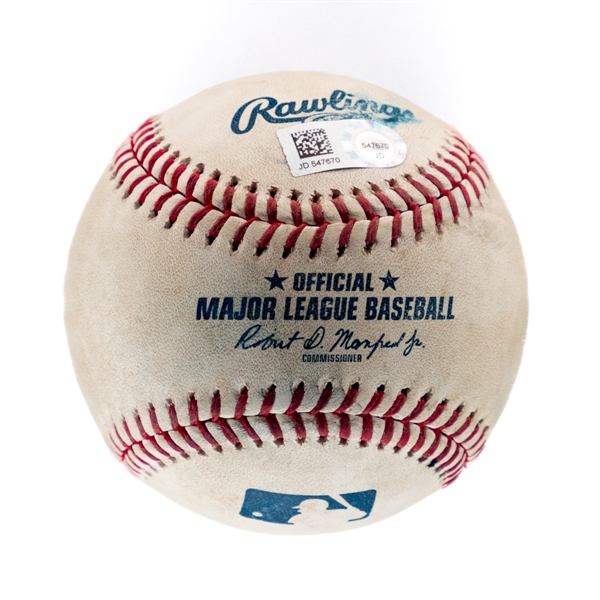 April 26th, 2019 Toronto Blue Jays vs Oakland Athletics Game-Used Baseball - MLB Authenticated - Vladimir Guerrero Jrs First Career MLB Game!