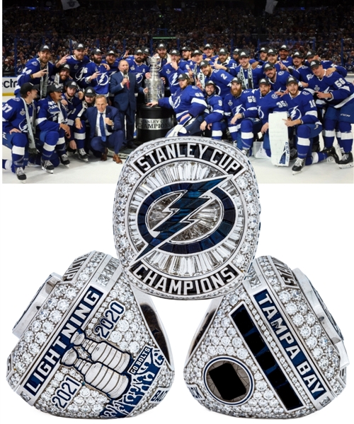 Tampa Bay Lightning 2020-21 Stanley Cup Champions 14K Gold, Diamond and Blue Sapphire Ring with Presentation Box