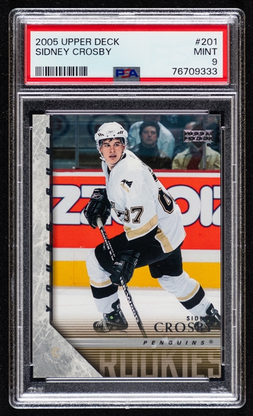 2005-06 Upper Deck Young Guns Hockey Card #201 Sidney Crosby Rookie - Graded PSA 9