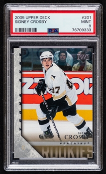 2005-06 Upper Deck Young Guns Hockey Card #201 Sidney Crosby Rookie - Graded PSA 9