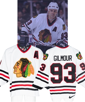 Doug Gilmours 1998-99 Chicago Black Hawks Game-Worn Alternate Captains Jersey with His Signed LOA